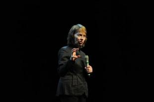 Camille Paglia durante il suo intervento alla sala Petrassi