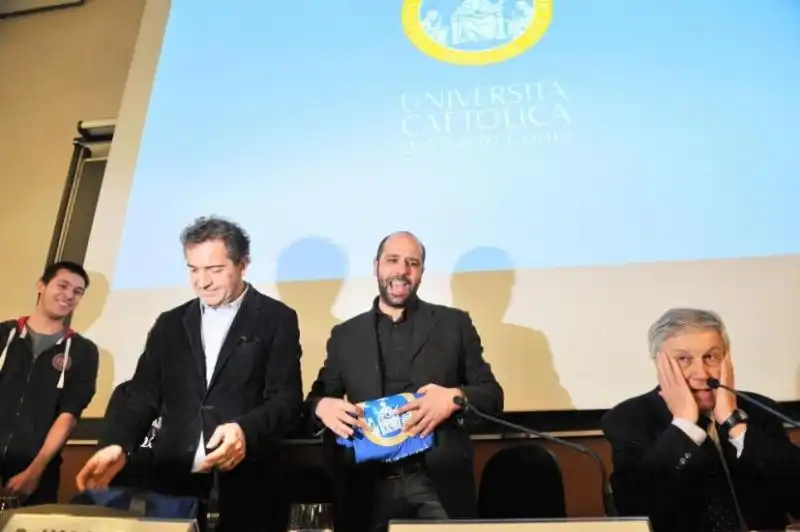 VALSECCHI, ALDO GRASSO E CHECCO ZALONE OSPITE ALLUNIVERSITA CATTOLICA DI MILANO 