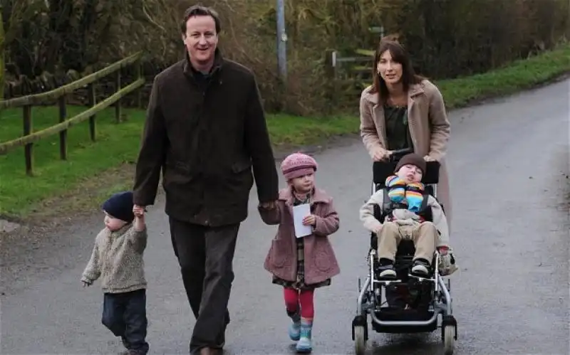 DAVID E SAMANTHA CAMERON CON I FIGLI 