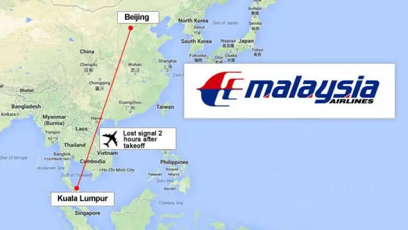 kuala lumpur rotta dell aereo malaysian scomparso 