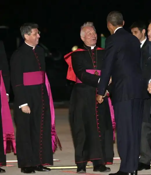 OBAMA ARRIVA A FIUMICINO FOTO LAPRESSE 