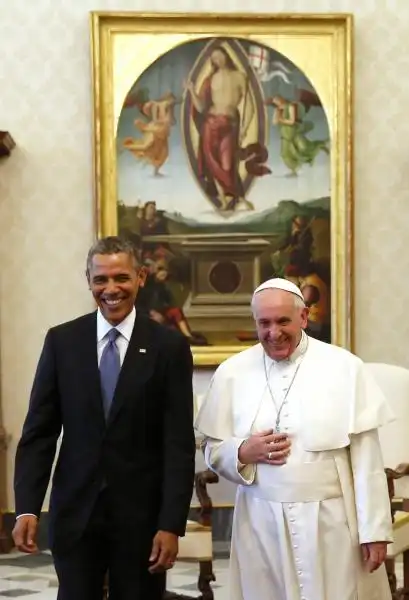 Papa Francesco e Obama ieri 