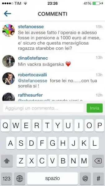 roberto cavalli risponde acido su instagram