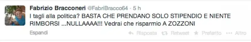 I TWEET DI FABRIZIO BRACCONERI 