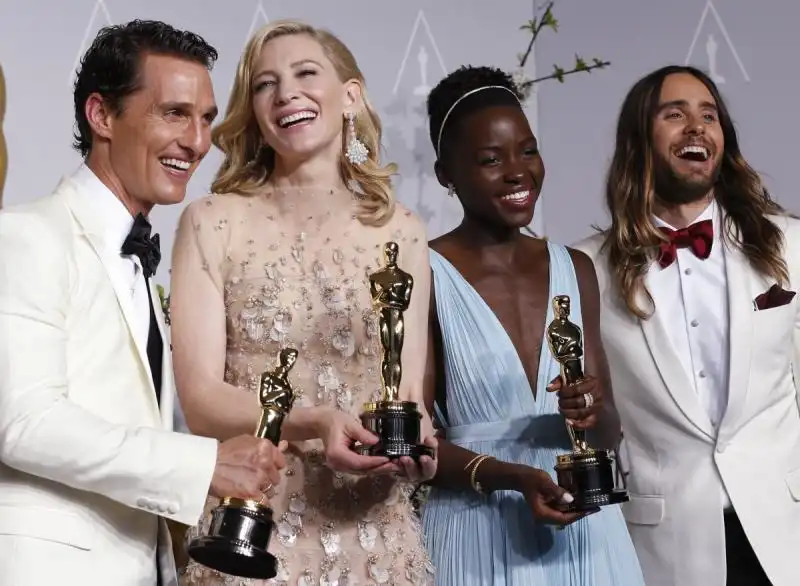 I vincitori McConaughey Blanchett Nyongo e Leto 