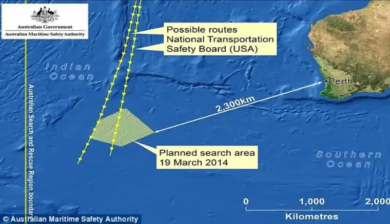 zona di ricerca del volo malaysia 