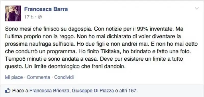 FRANCESCA BARRA CONTRO ALBERTO DANDOLO - DAGOSPIA