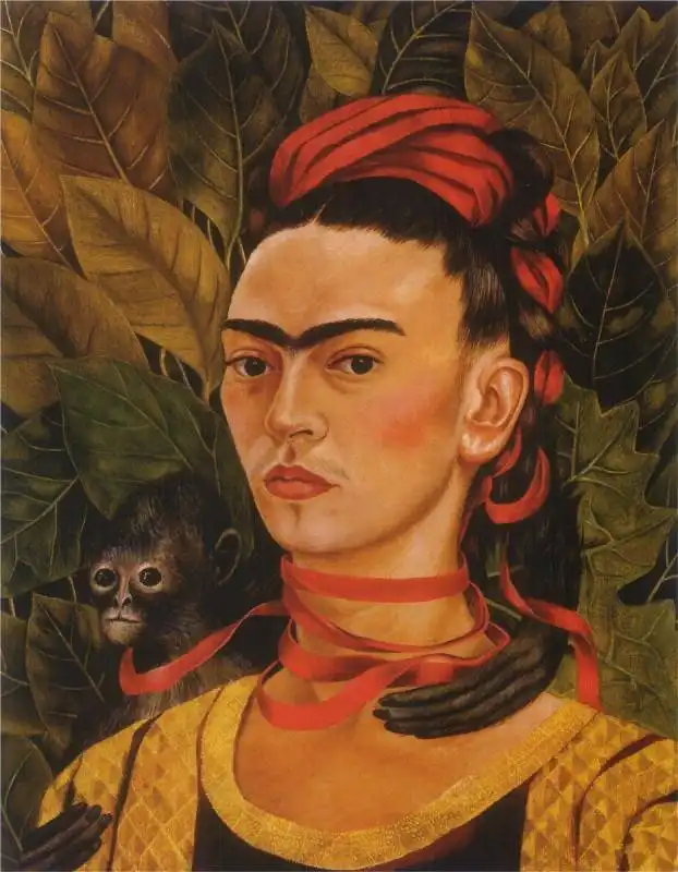 frida kahlo, self portrait with monkey (1940)