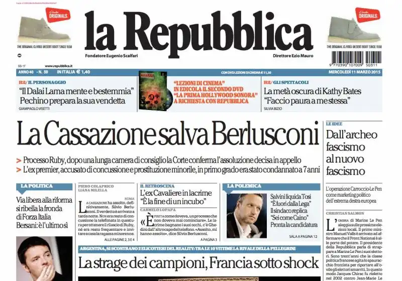 PRIMA PAGINA REPUBBLICA