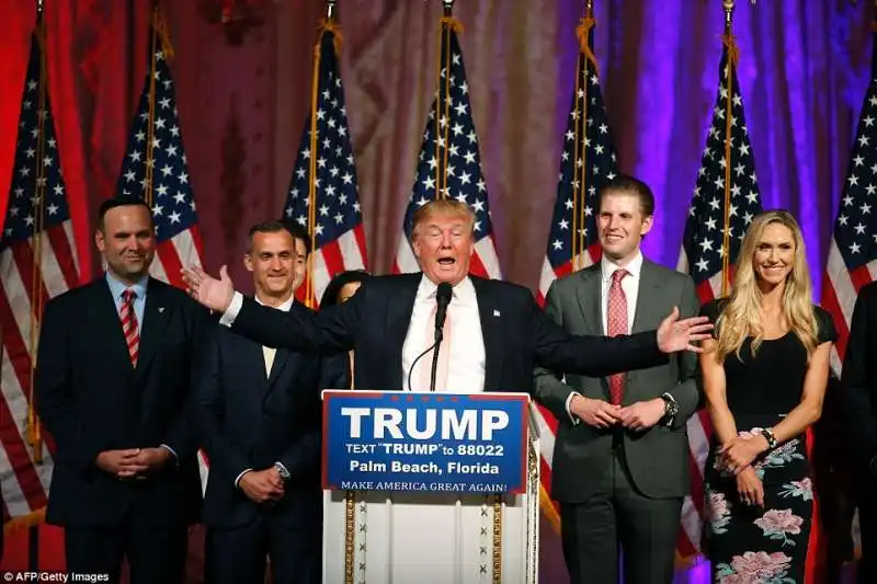 donald trump dichiara vittoria  nella sua tenuta di mar a lago di palm beach in florida