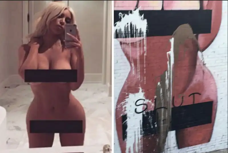 kim kardashian selfie nuda e murales