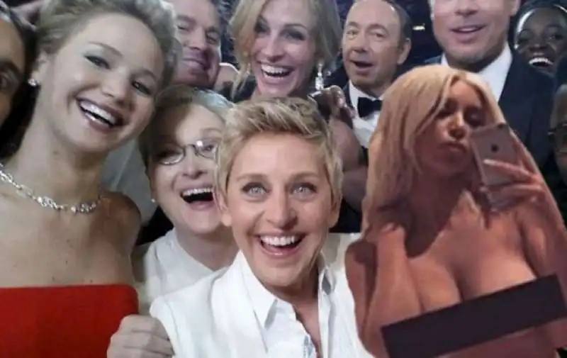 kim nel selfie degli oscar