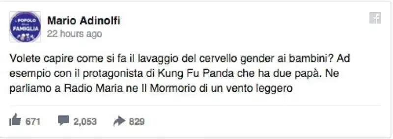 MARIO ADINOLFI CONTRO KUNG FU PANDA