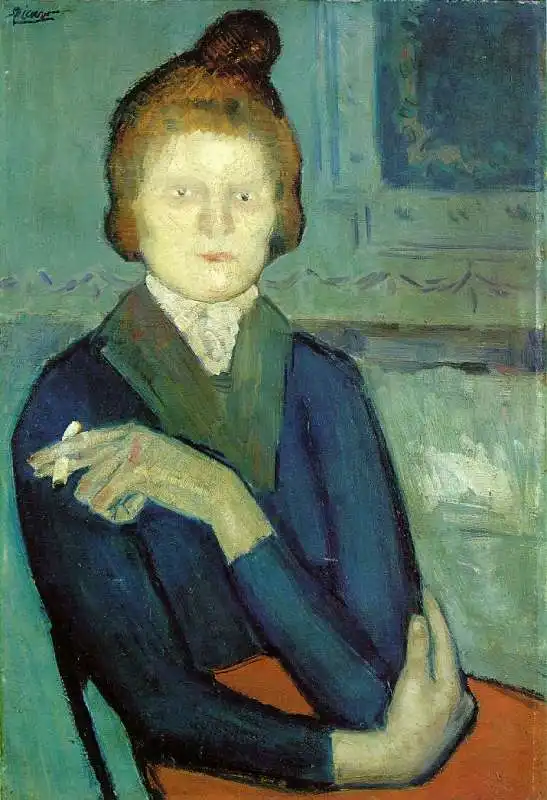 pablo picasso donna con sigaretta 1901