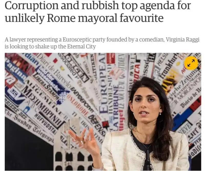 virginia raggi sul guardian