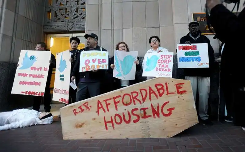 protesta dei  residenti di san francisco