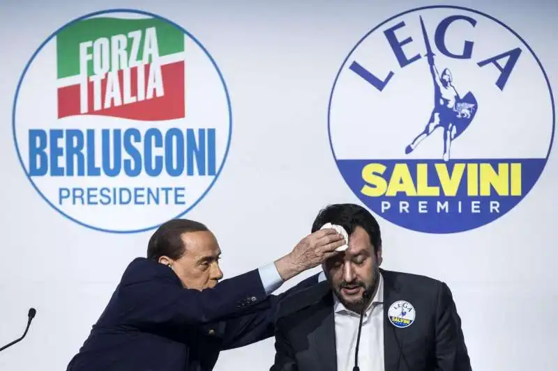 BERLUSCONI ED IL SUDORE DI SALVINI