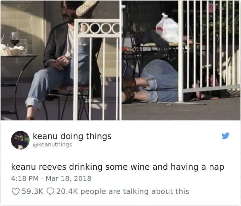 keanu reeves dorme per terra