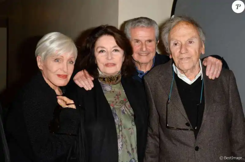 nicole croisille, anouk aimee, claude lelouch e jean louis trintignant