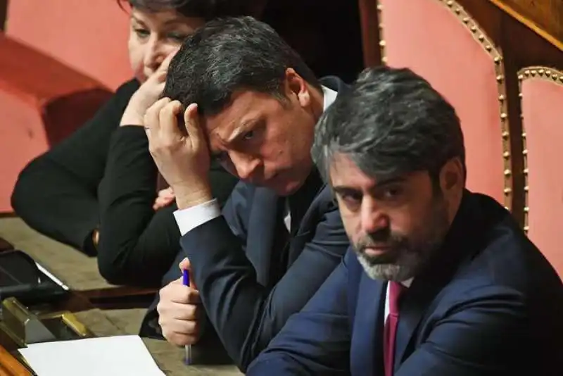 RENZI PRIMO GIORNO DA SENATORE CON BONIFAZI