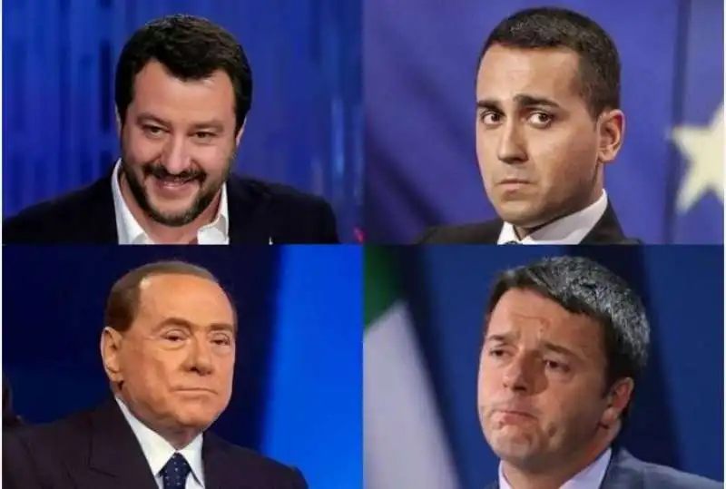 SALVINI - DI MAIO - BERLUSCONI - RENZI