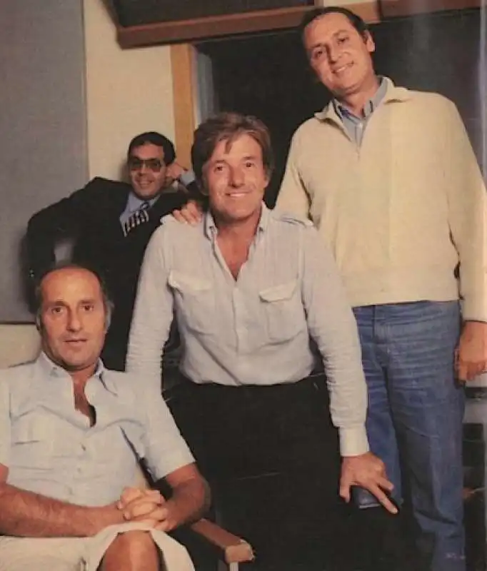 gianni boncompagni, mario marenco, giorgio bracardi e renzo arbore 