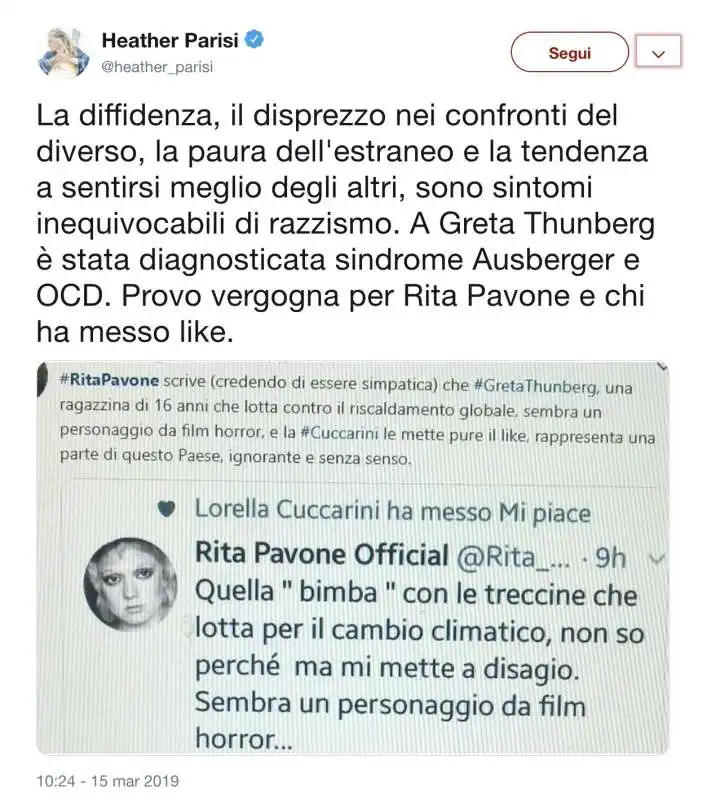 HEATHER PARISI VS LORELLA CUCCARINI E RITA PAVONE