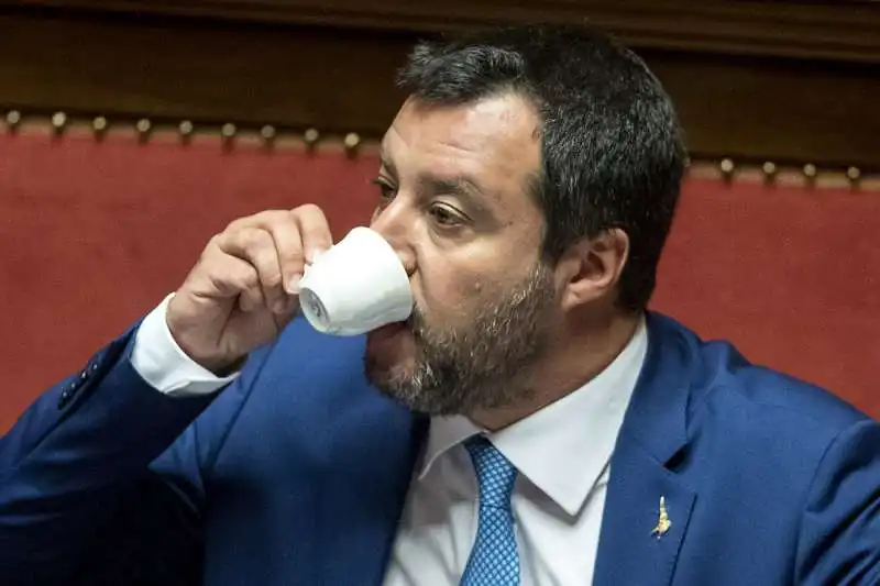 matteo salvini in senato per l'approvazione della legge sulla legittima difesa 6