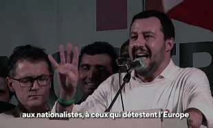 matteo salvini nel video del partito renaissance di macron