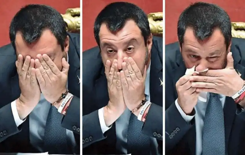 MATTEO SALVINI SI EMOZIONA DOPO IL VOTO CHE LO SALVA SUL CASO DICIOTTI