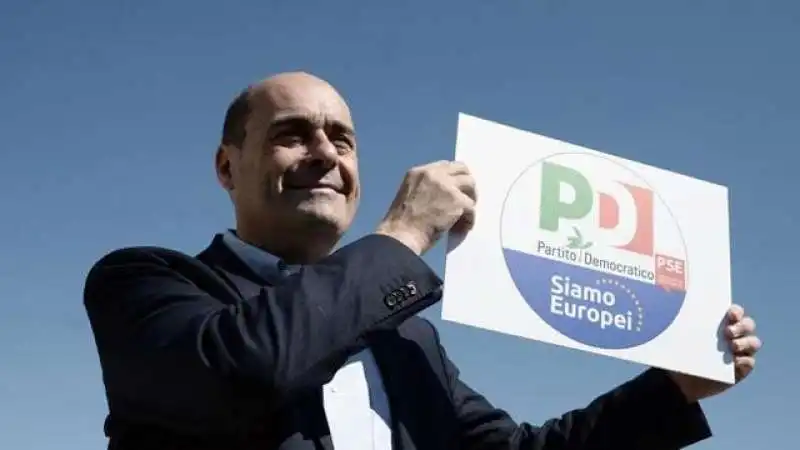 NICOLA ZINGARETTI CON IL SIMBOLO PD EUROPEE