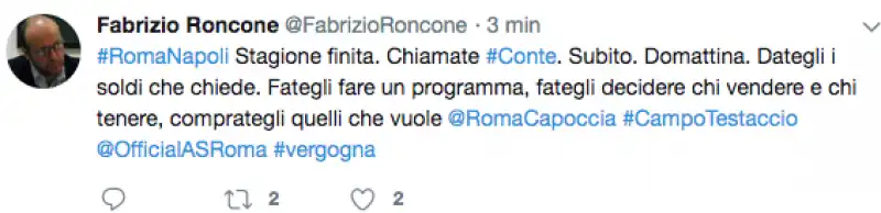 RONCONE TWEET