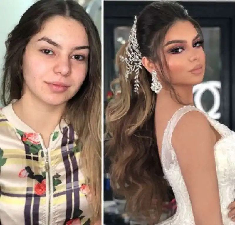 sposa prima e dopo il trucco 3