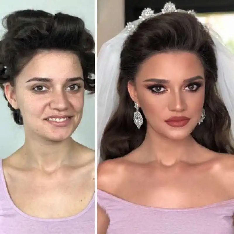 sposa prima e dopo il trucco 7