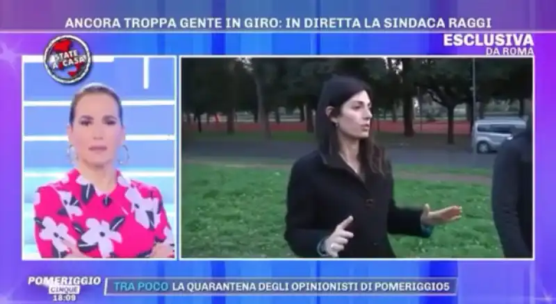 a pomeriggio cinque arriva 'casualmente' virginia raggi 2