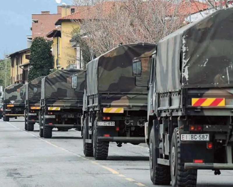 CORONAVIRUS - LE BARE PORTATE VIA CON I CAMION