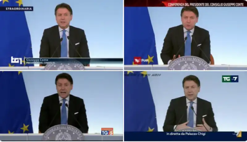 giuseppe conte a reti unificate