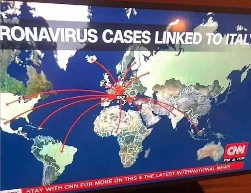 ITALIA EPICENTRO DEL CORONAVIRUS PER LA CNN