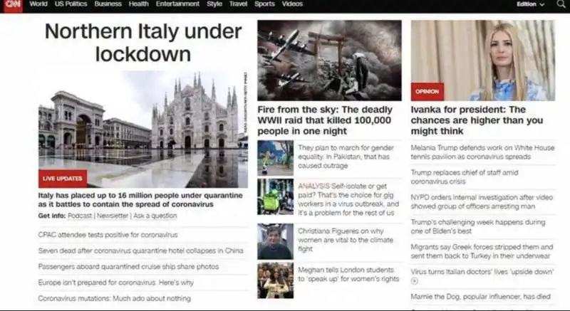 la quarantena italiana vista dalla cnn