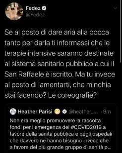 LA RISPOSTA DI FEDEZ A HEATHER PARISI