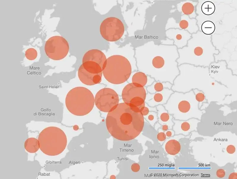 mappa covid 19 microsoft 2