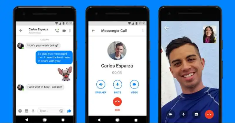 videochiamata su facebook messenger