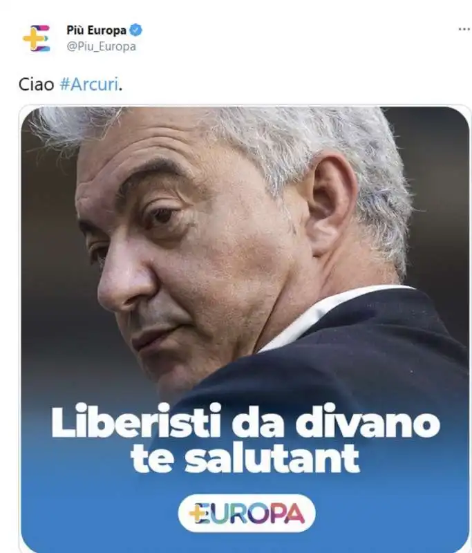 arcuri silurato   tweet  by piu europa