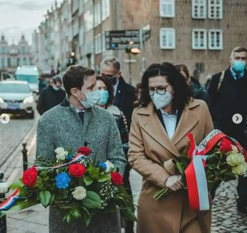 clement beaune durante la sua visita in polonia