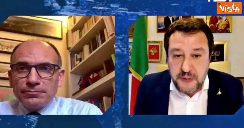 ENRICO LETTA E MATTEO SALVINI  