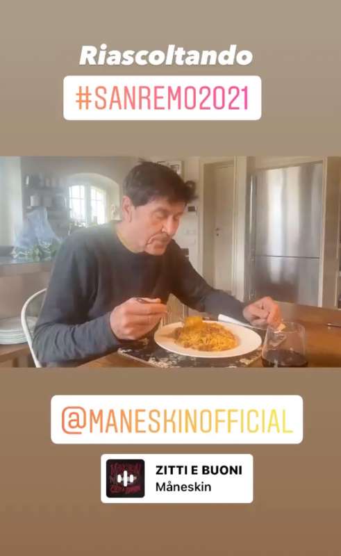 gianni morandi mangia e ascolta i maneskin