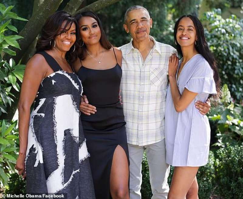 gli obama michelle, sasha, barack e malia