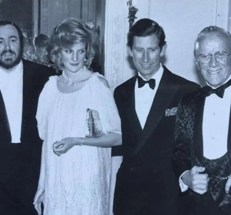 luciano pavarotti, lady diana, principe carlo aldo gucci