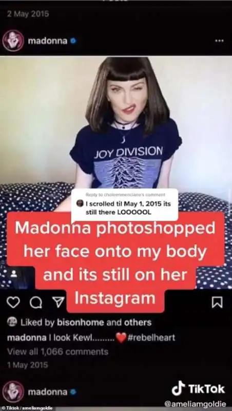 madonna photoshoppa la sua faccia sul corpo di una 28enne 1