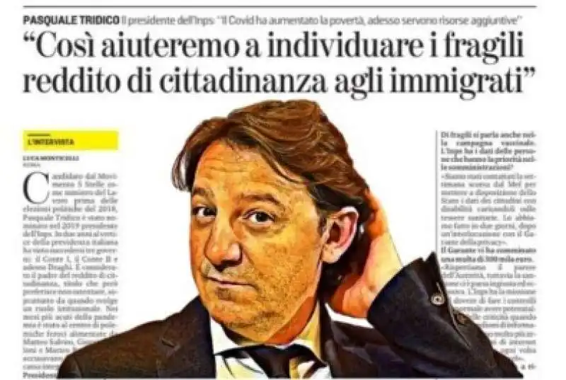 PASQUALE TRIDICO E IL REDDITO DI CITTADINANZA A TUTTI GLI IMMIGRATI